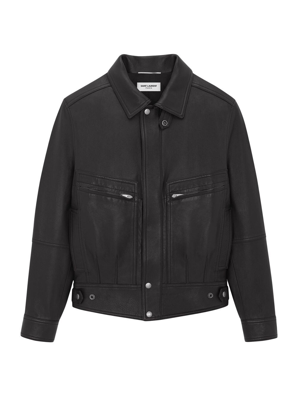 

Куртка из кожи ягненка Drummed Saint Laurent, черный