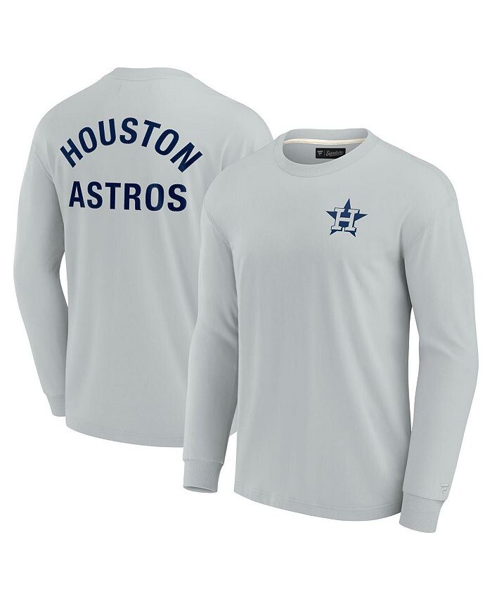 

Мужская и женская серая супермягкая футболка с длинным рукавом Houston Astros Fanatics Signature, серый