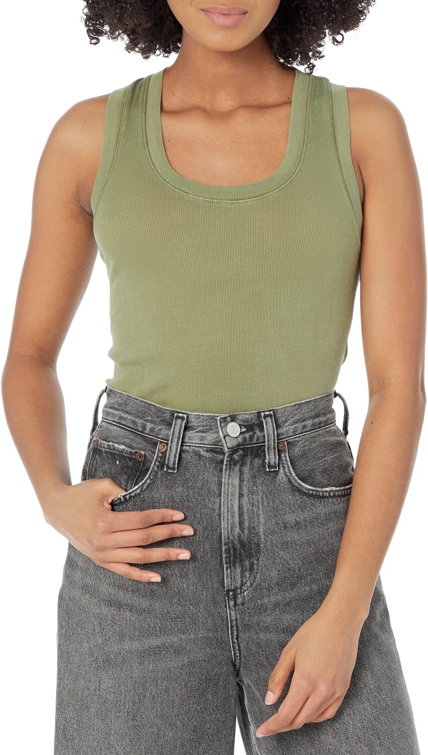 

Майка U-Neck Tank Free People, цвет Avacado Tree