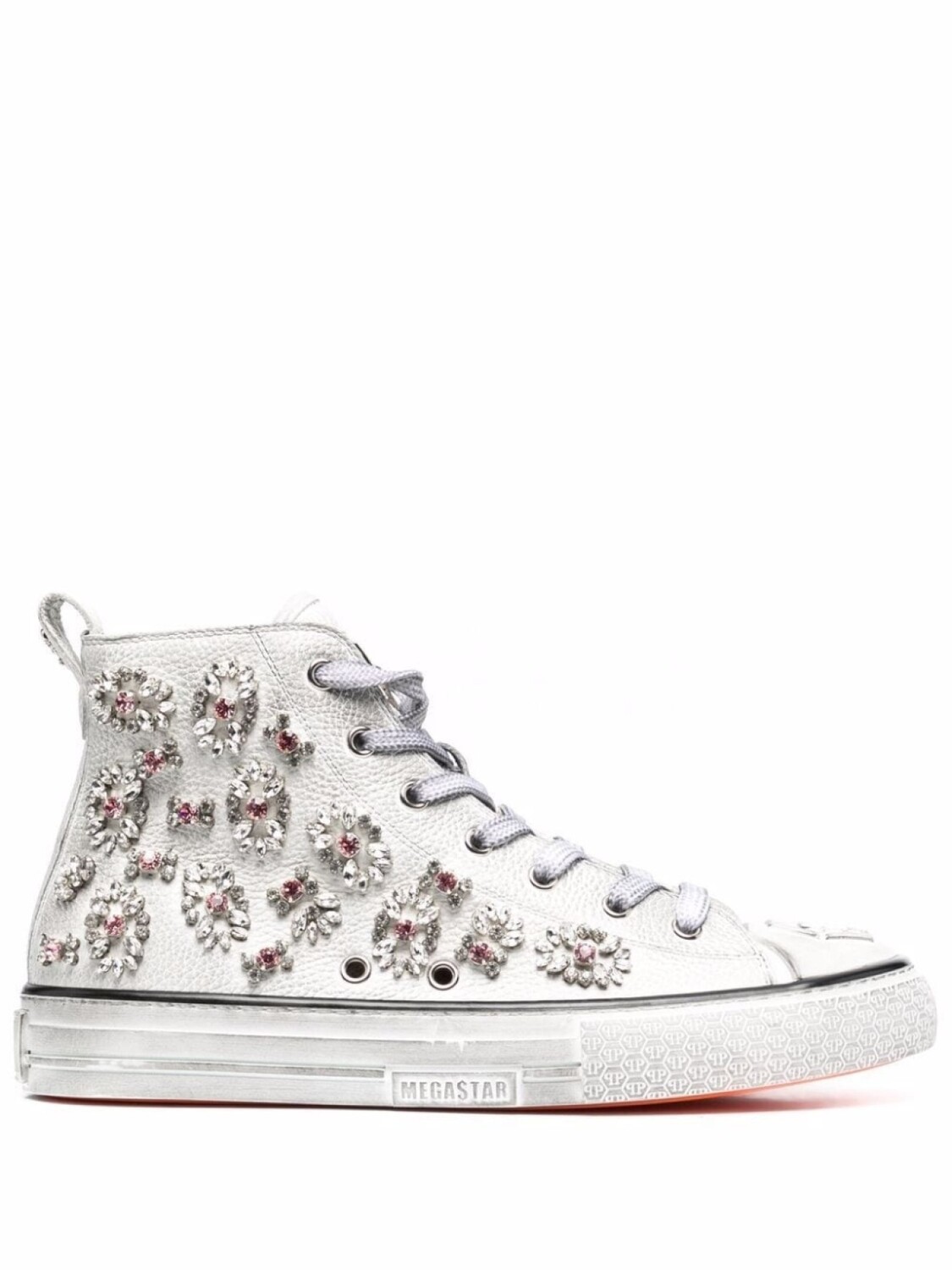 

Высокие кеды с кристаллами Philipp Plein, белый