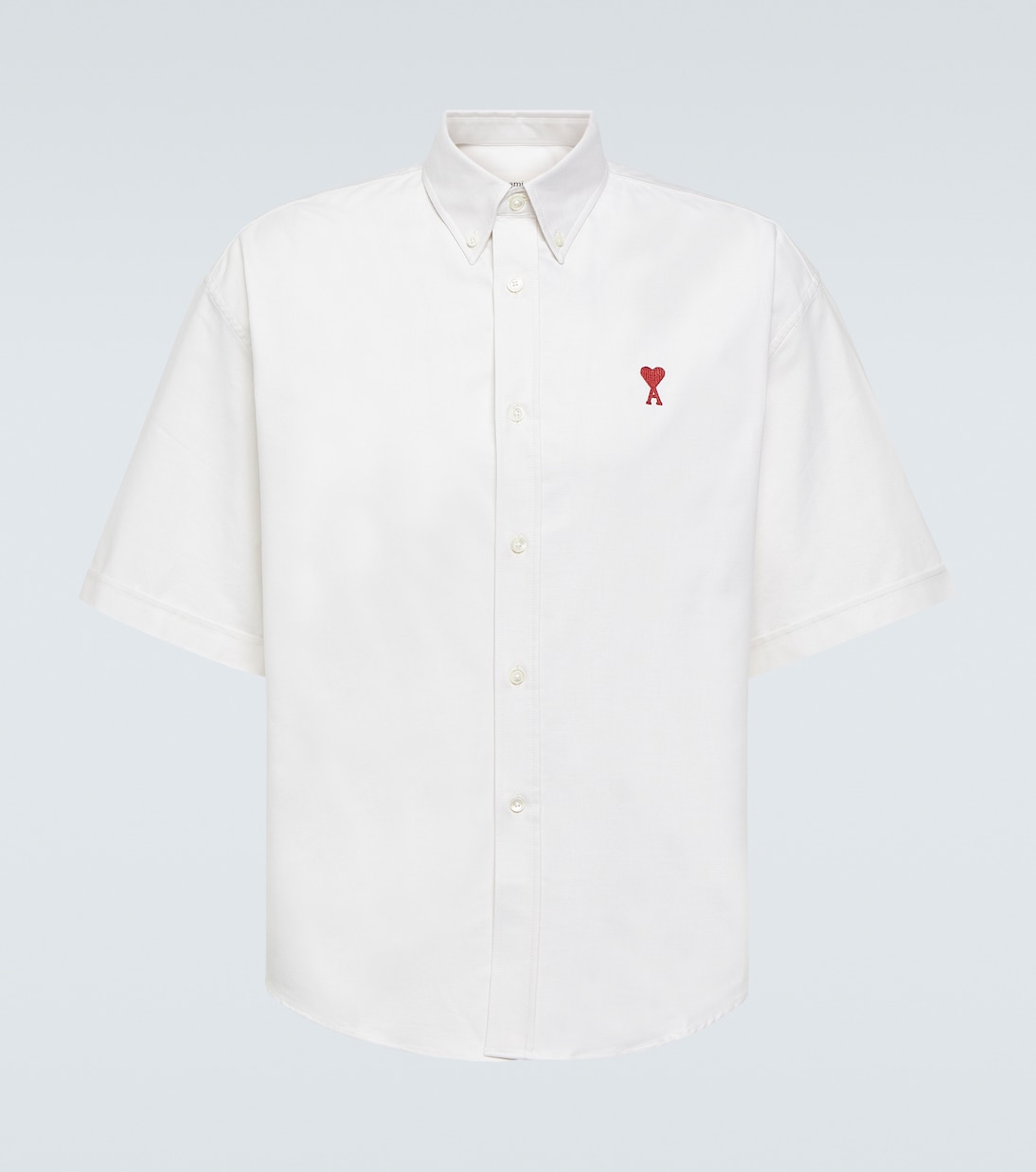 Рубашка ami de cœur из хлопка Ami Paris, белый цена и фото