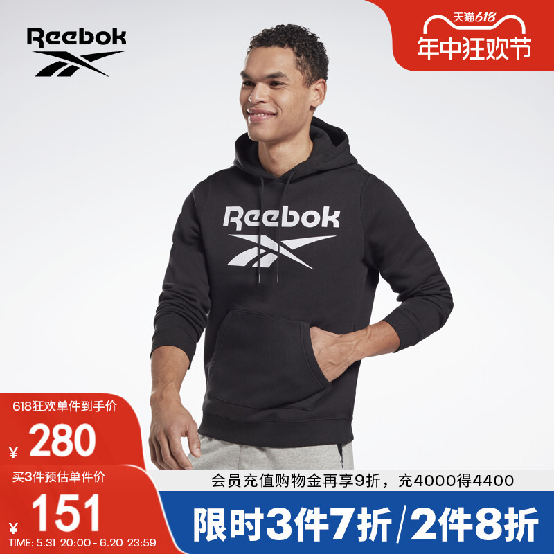 

Толстовка мужская Reebok с логотипом, черный