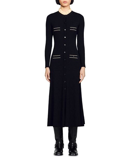 

Платье Макси Одая Sandro, цвет Black