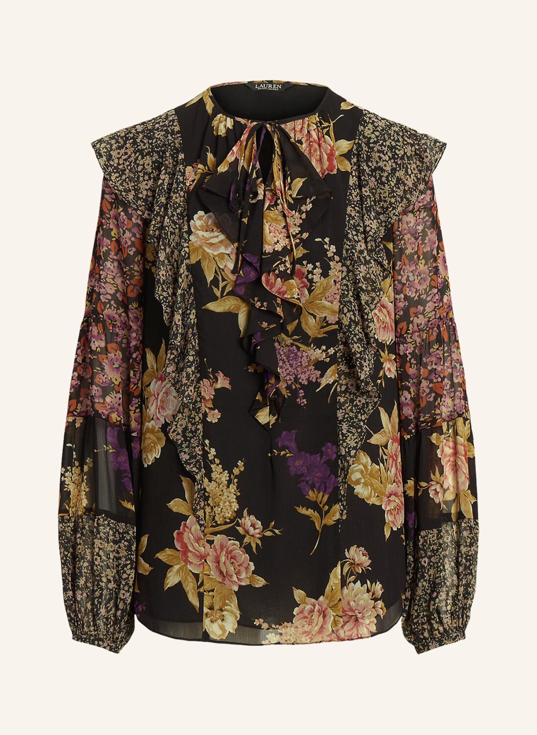 

Блуза LAUREN RALPH LAUREN mit Volants, черный