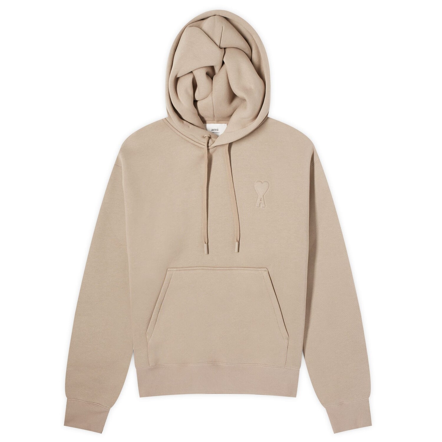 

Худи Ami Paris Embossed Heart Hoodie, цвет Light Taupe