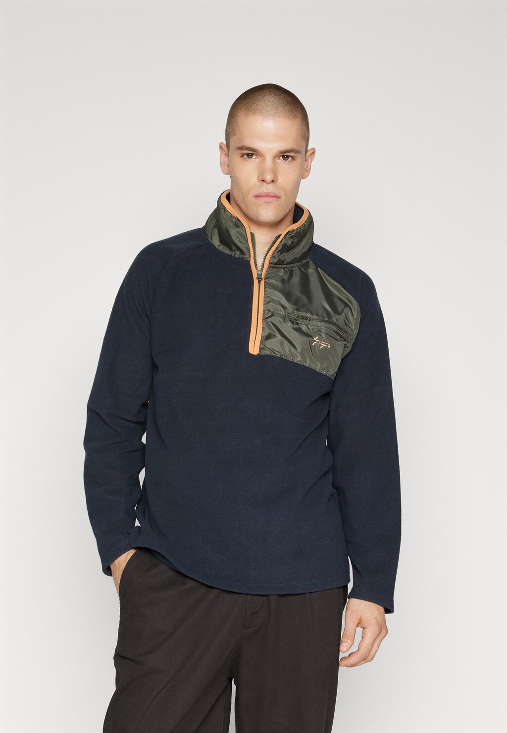 

Флисовая толстовка Combined Half Zip Denim Project, цвет carbon blue