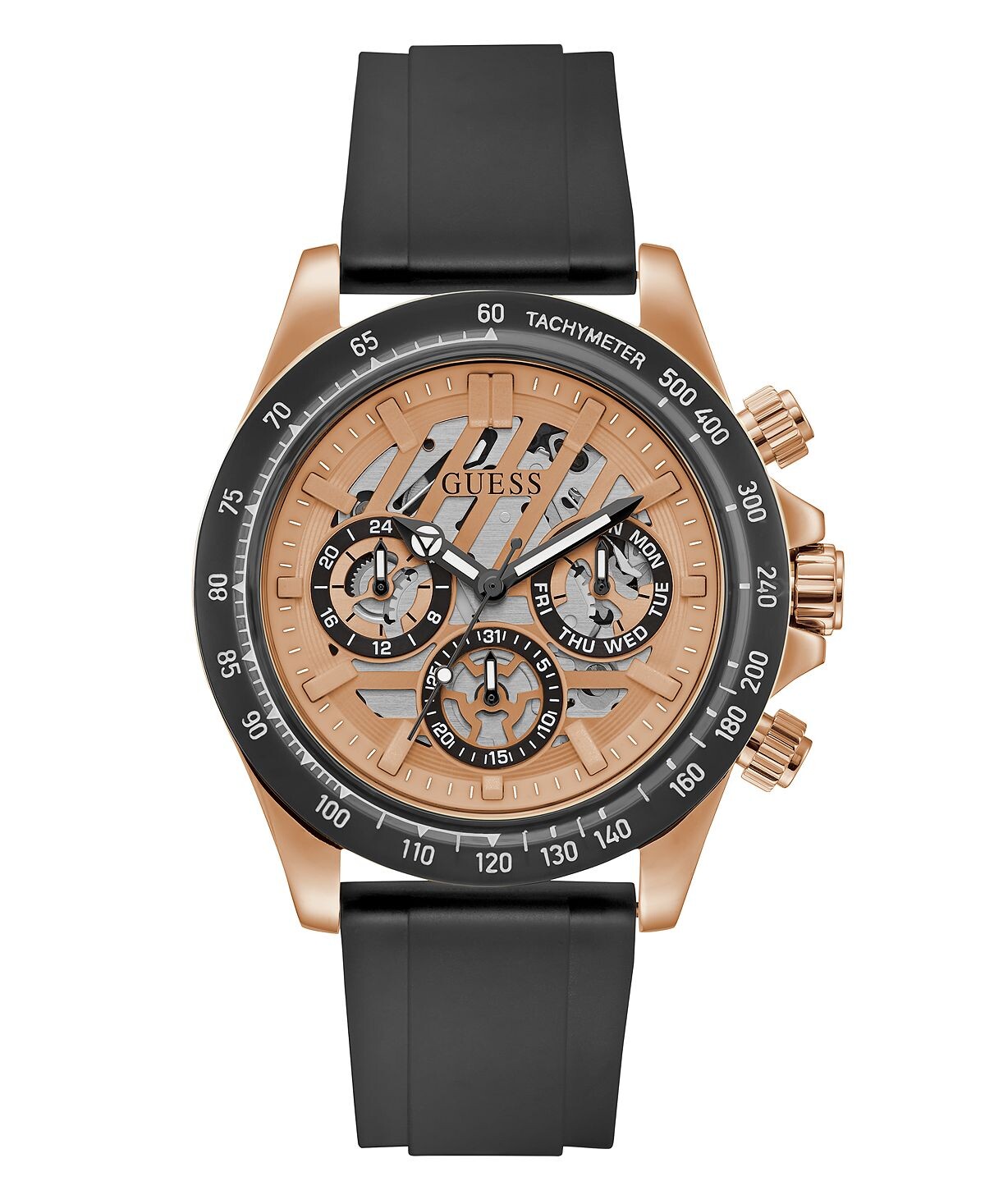 

Мужские многофункциональные черные часы из полиуретана, 44 мм GUESS