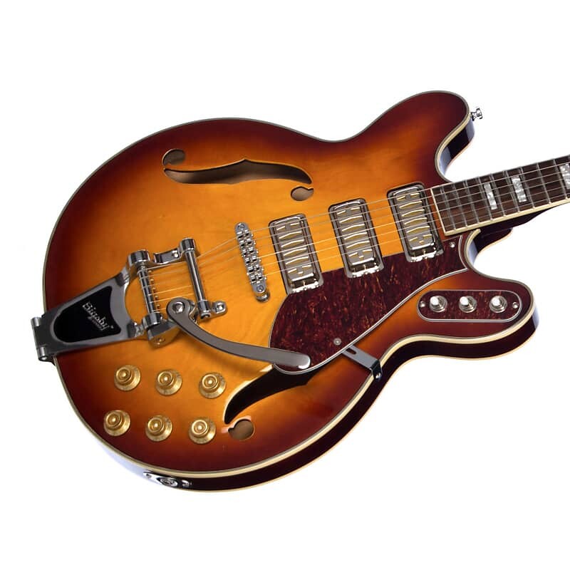 Электрогитара Airline Guitars H78 - Honeyburst - Vintage Reissue Semi Hollow Electric Guitar - NEW! цена и фото