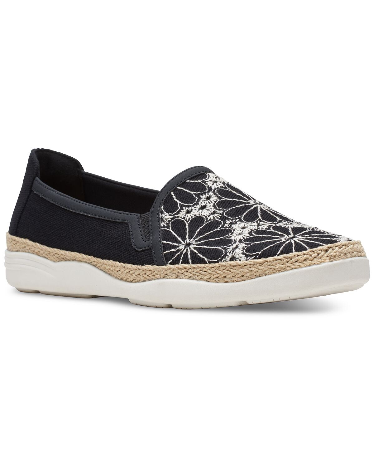 

Женские туфли на плоской подошве Elaina Harbour с джутовой отделкой и вышивкой Clarks