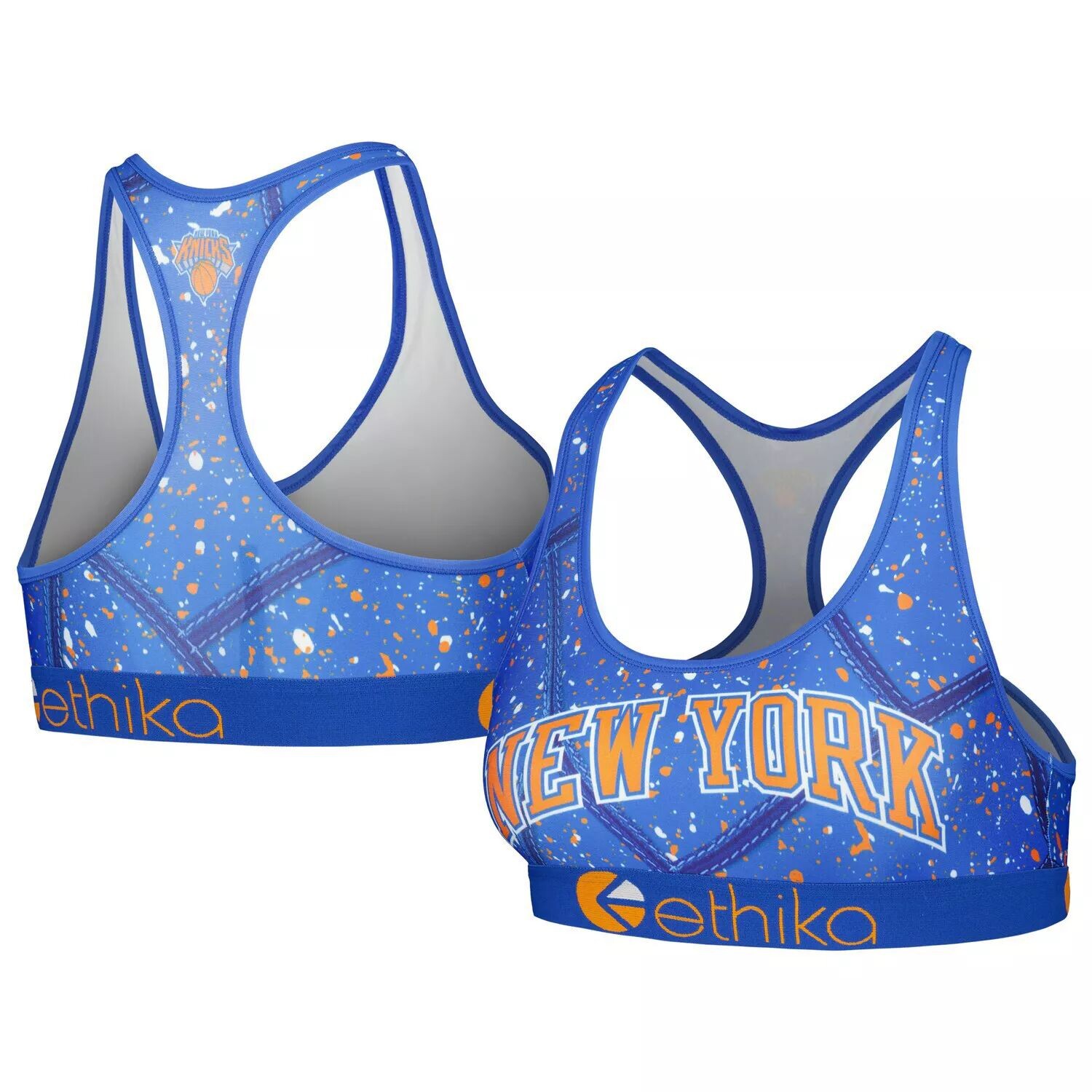 

Женский спортивный бюстгальтер Ethika Blue New York Knicks Racerback