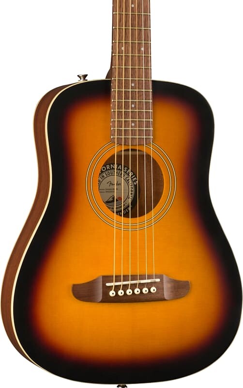 Акустическая гитара Fender Redondo Mini Acoustic Guitar, Sunburst w/ Gig Bag мини акустическая гитара fender redondo с чехлом натуральный цвет fender redondo mini acoustic guitar with gig bag natural