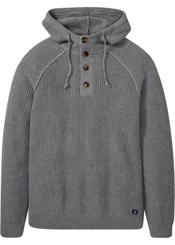 

Свитер с капюшоном из переработанного хлопка John Baner Jeanswear, серый