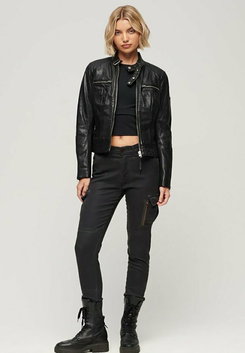 

Кожаная куртка RACER Superdry, черный