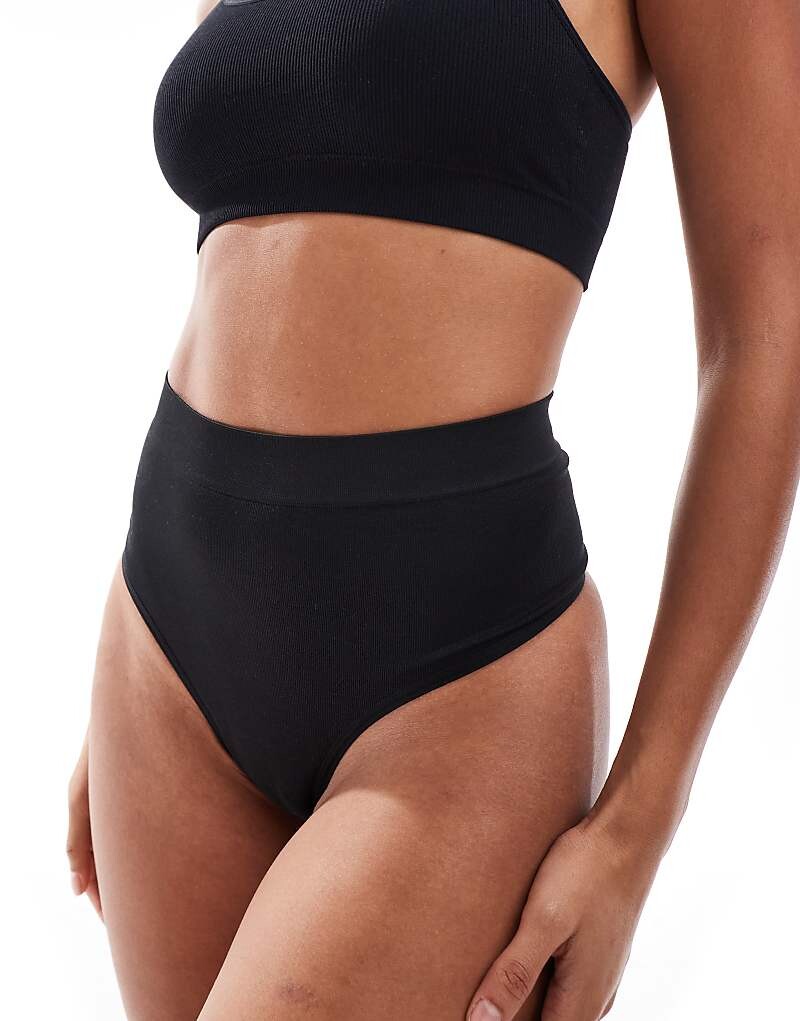 

ASOS DESIGN – Черные бесшовные моделирующие стринги
