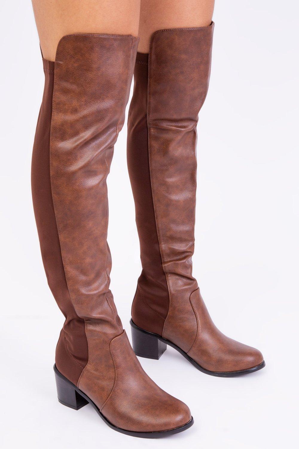 Ботинки 'Britta' на высоком и среднем каблуке Where's That From, коричневый цена и фото