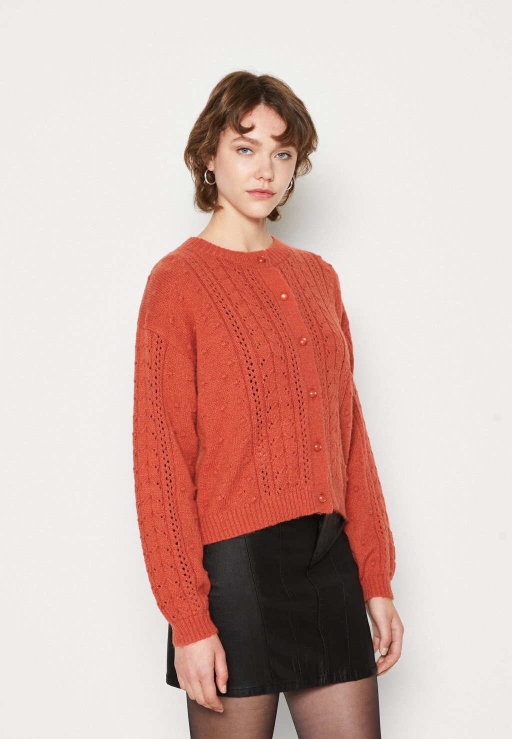 

Кардиган JDY SIGRID LIFE LS CABLE, цвет burnt brick