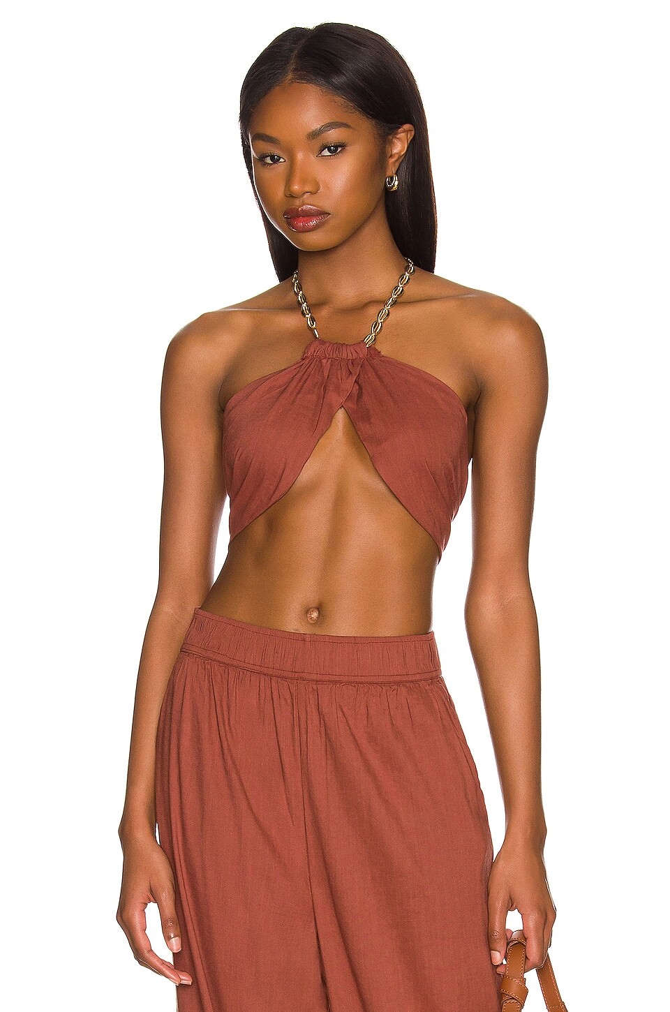 

Топ WeWoreWhat Bandana Wrap Halter, цвет Cappuccino