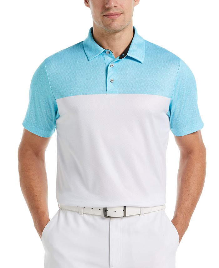 Мужская рубашка-поло для гольфа с короткими рукавами и блочным принтом Airflux Birdseye PGA TOUR, цвет Bluefish