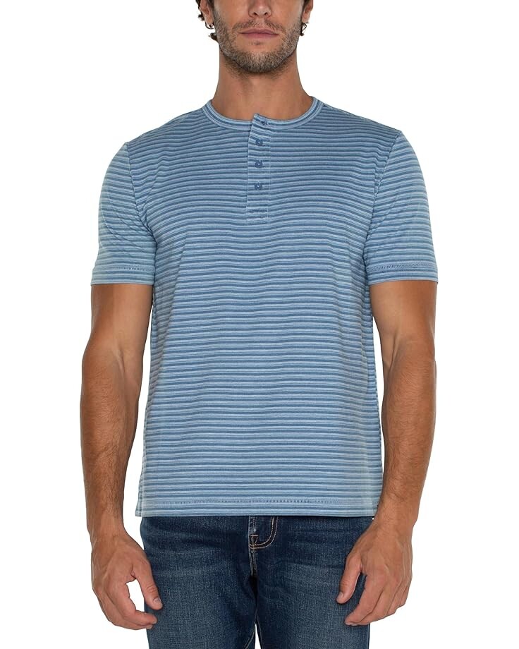 

Футболка Liverpool Los Angeles Henley, цвет Blue White Multi
