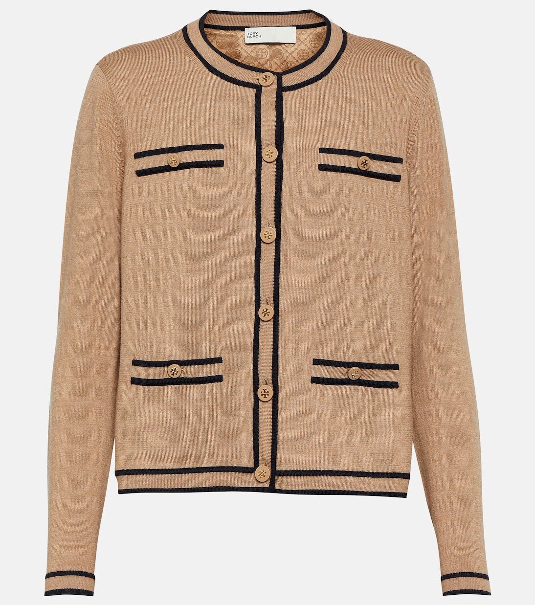 

Шерстяной кардиган Tory Burch, бежевый