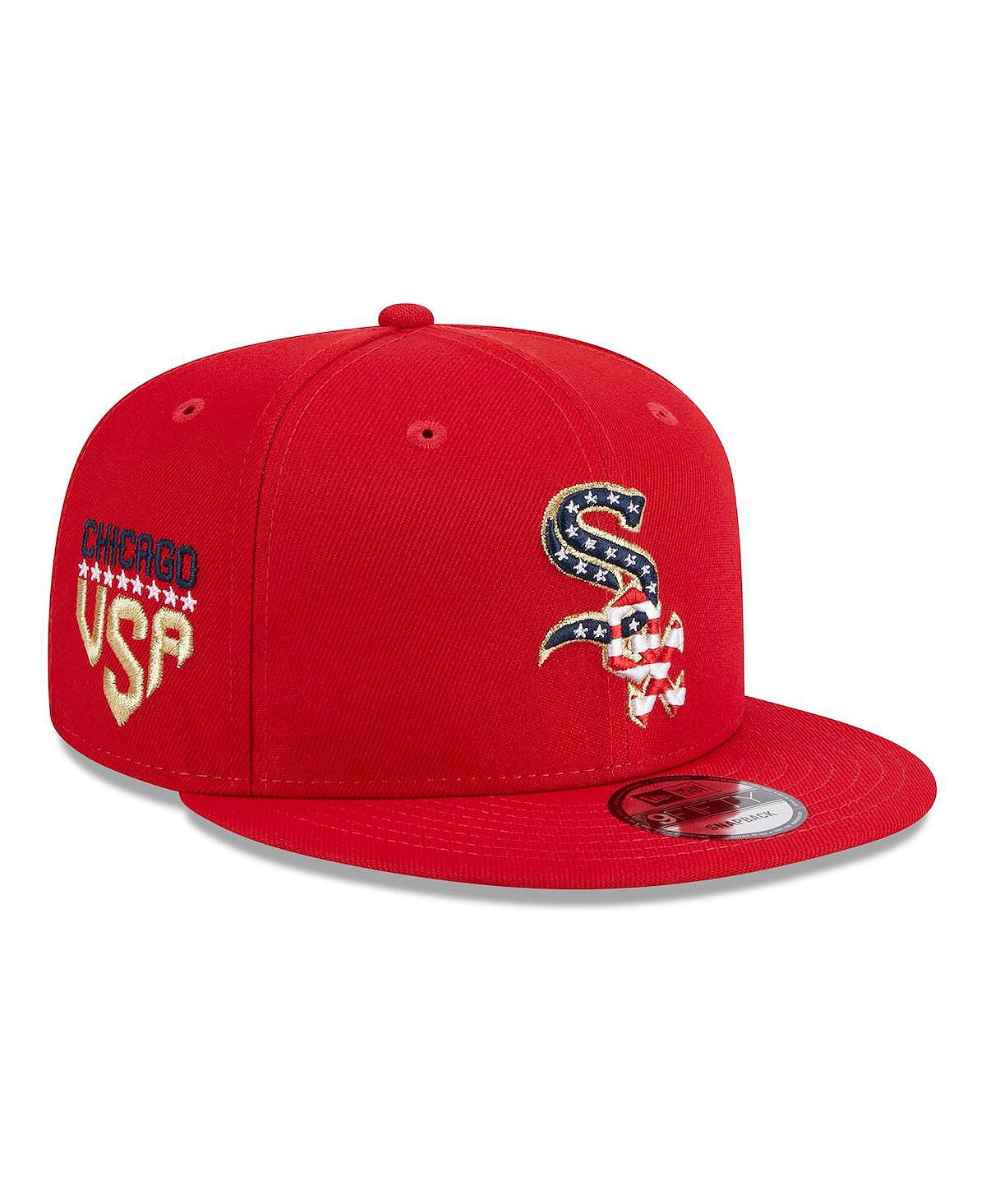 Мужская красная регулируемая шляпа Snapback Chicago White Sox 2023 Fourth июля 9FIFTY New Era