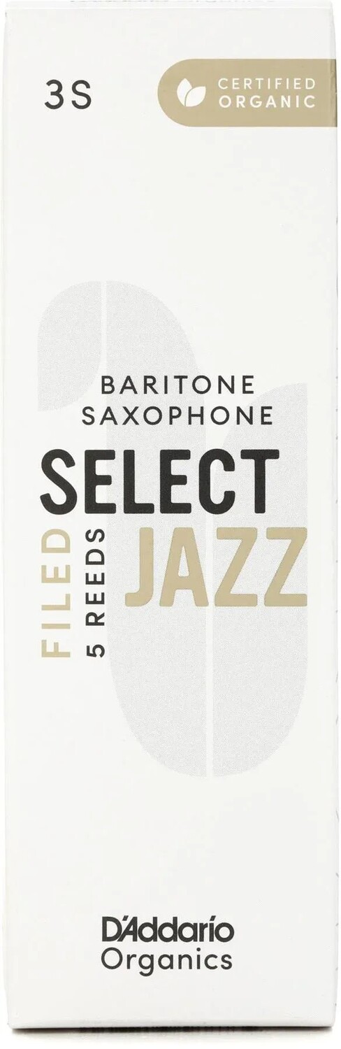 

D'Addario Organics Select Jazz Filed Баритон-саксофонные трости — 3 мягких (5 шт. в упаковке)