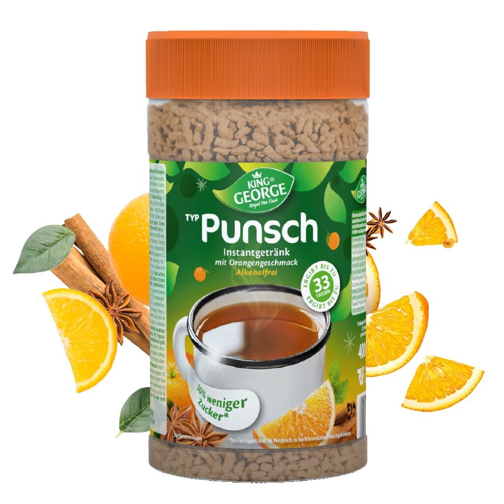 

KING GEORGE Punch Orange 400 г растворимый напиток. На банку уходит около 33 чашек. Massimo G