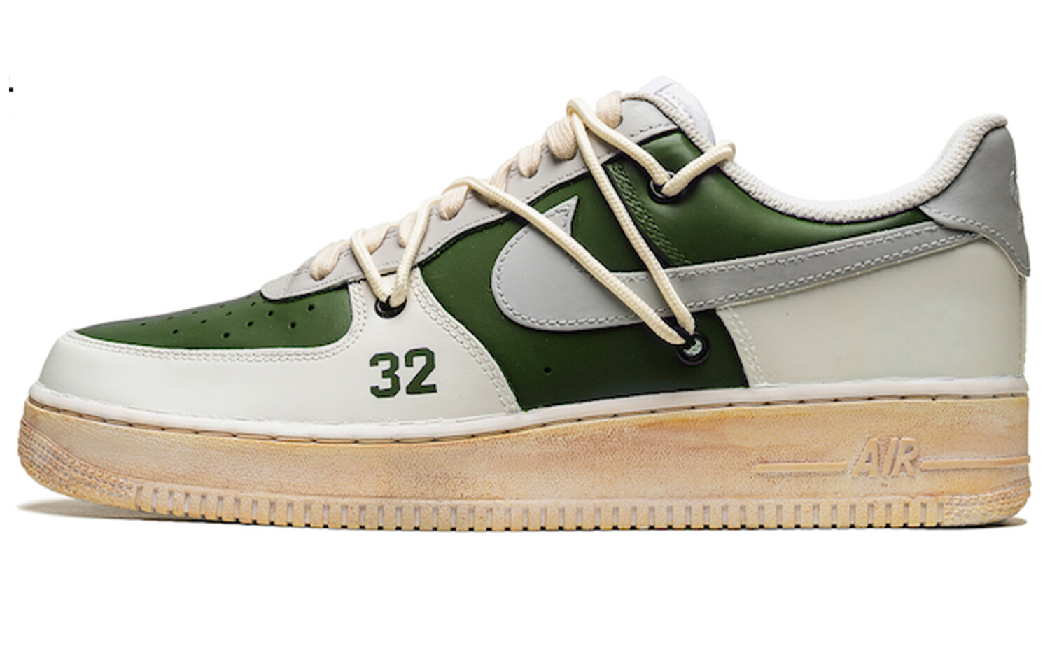 

Кроссовки Nike Air Force 1 Skateboarding Shoes Unisex Low-top Silver/white/green, цвет Bright Lime/Midnight