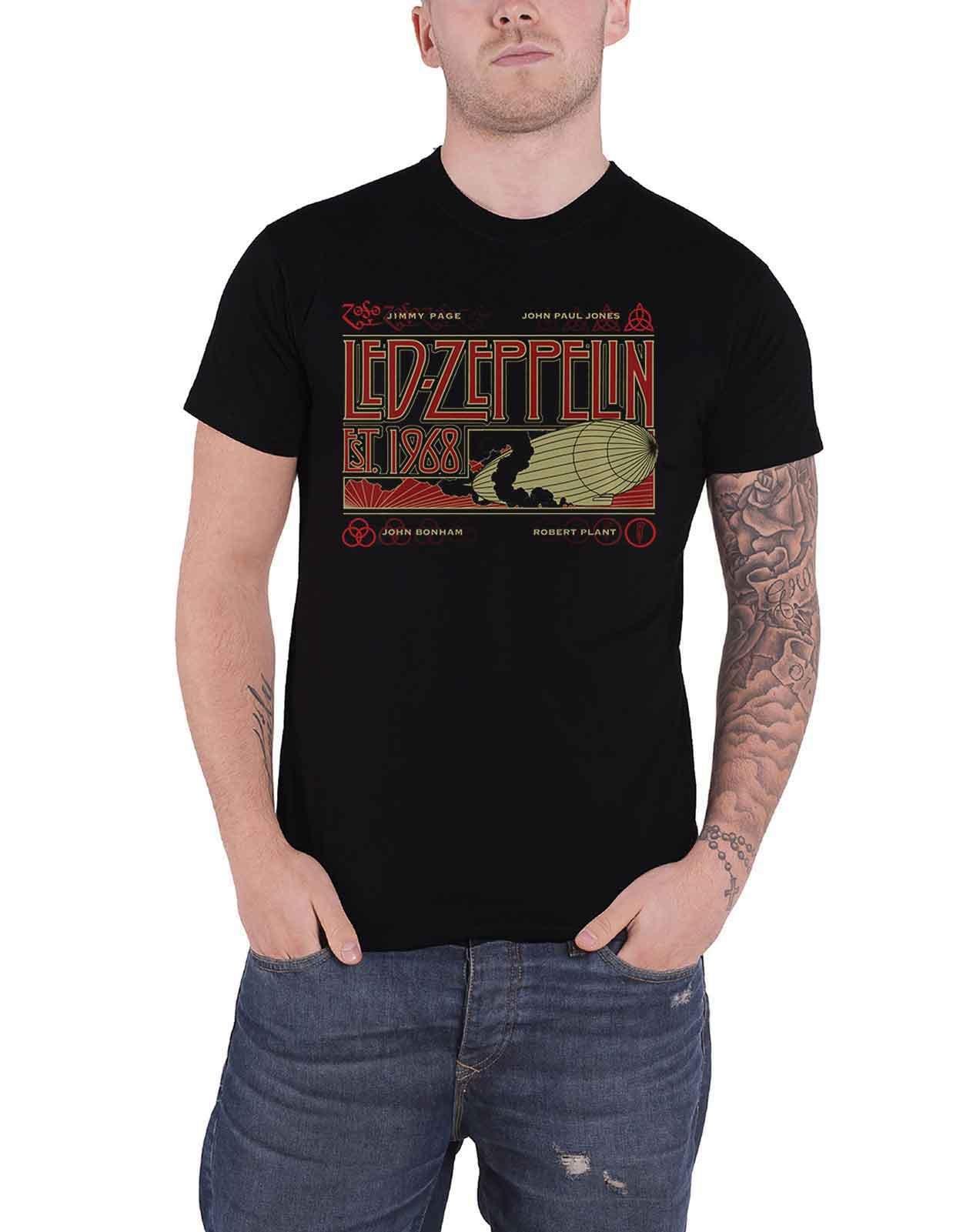 Футболка «Цеппелин и дым» Led Zeppelin, черный темно фиолетовая мужская черная футболка с графическим рисунком футболка с фанатом рок группы размер s 3xl модная футболка топ футболка