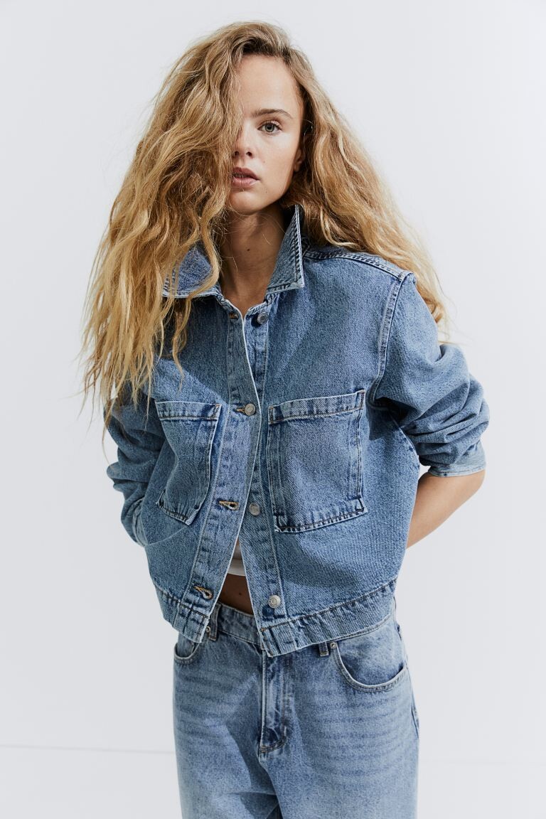 

Короткая куртка из твила H&M, синий