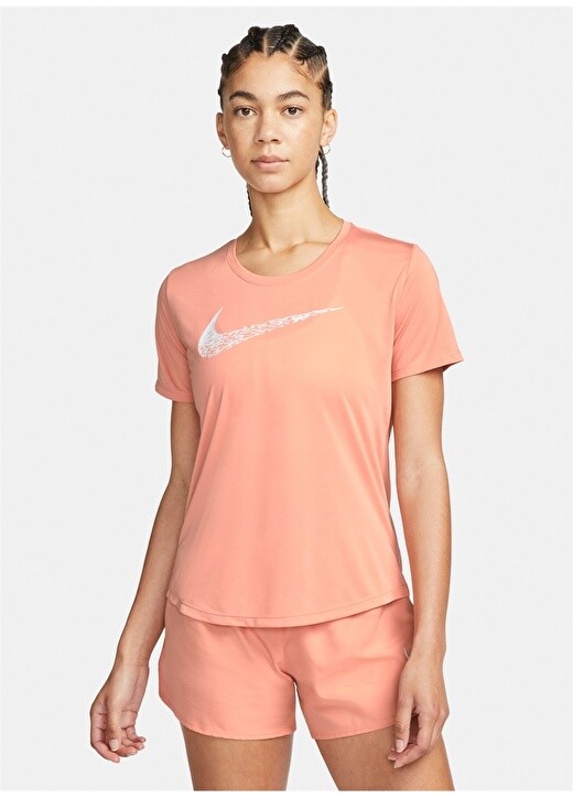 

Однотонная розовая женская футболка с круглым вырезом Nike