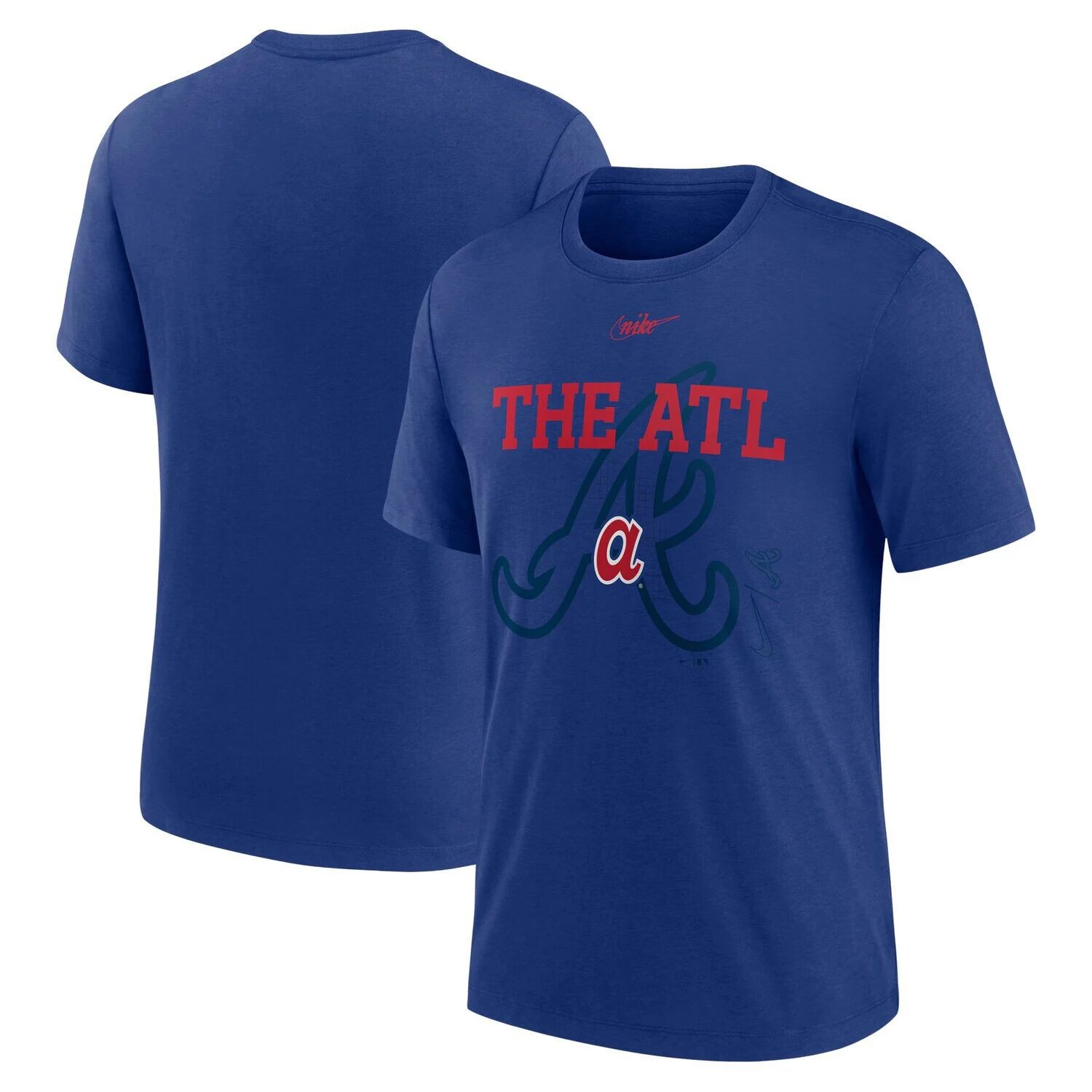 

Мужская футболка Nike Royal Atlanta Braves Rewind Retro Tri-Blend