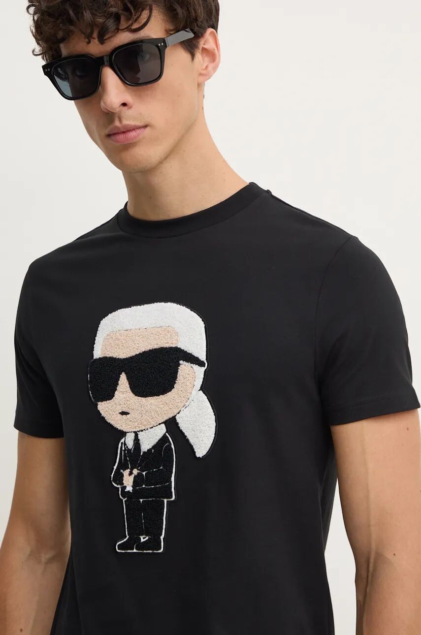 

Хлопковая футболка Karl Lagerfeld, черный