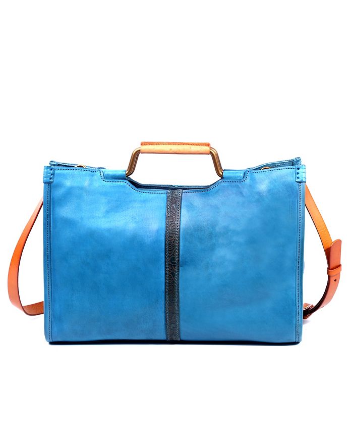 Женская большая сумка Camden из натуральной кожи OLD TREND, синий