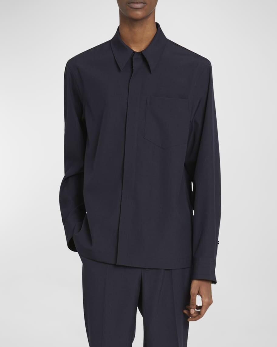 

Мужская верхняя рубашка из твердой шерсти Corran Dries Van Noten