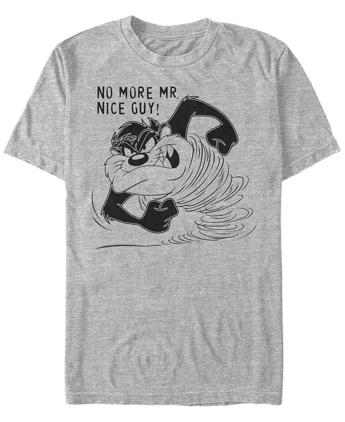 Мужская футболка с короткими рукавами Looney Tunes Tasmanian Devil Taz No More Mr. Nice Guy Fifth Sun, серый printio лонгслив марвин марсианин багз банни