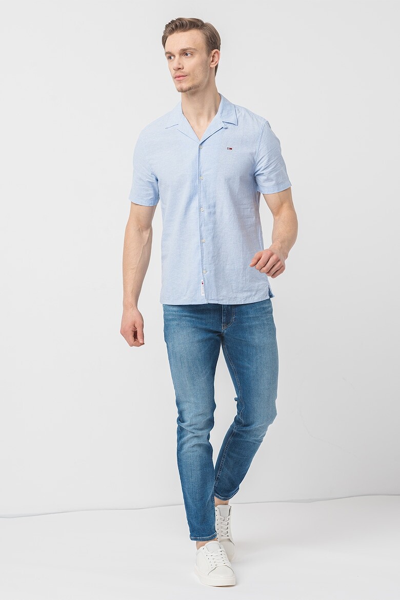 

Рубашка из органического хлопка и льна Tommy Jeans, синий