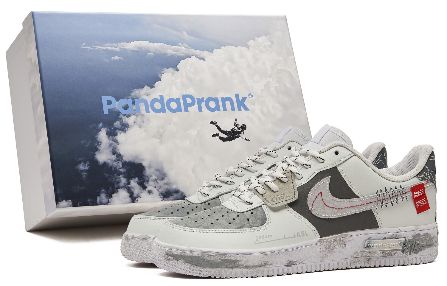 

Кроссовки Nike Air Force 1 Skateboarding Shoes Unisex Low-top Grey/white, серый/белый