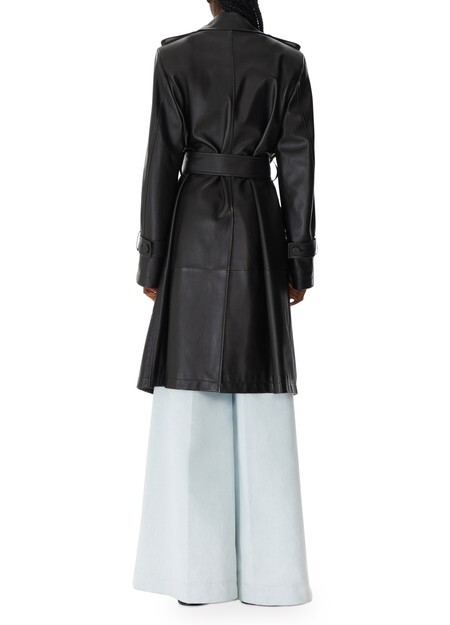 

Кожаный тренч средней длины Nina Ricci, черный