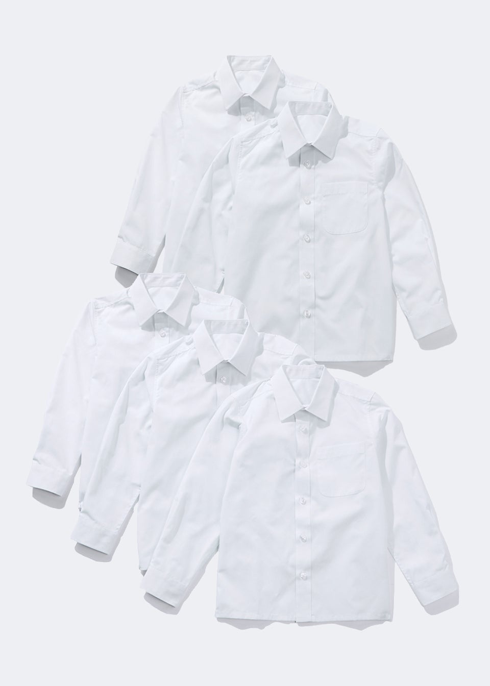 Комплект из 5 белых школьных рубашек для мальчиков (4–16 лет), белый