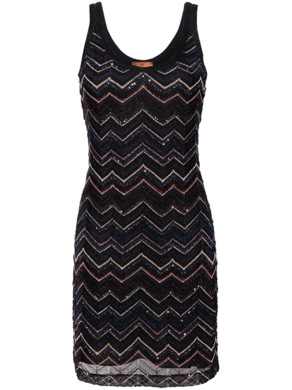 

Missoni платье с пайетками и узором зигзаг, синий