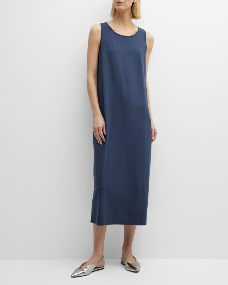 

Миниатюрное платье миди без рукавов с круглым вырезом Eileen Fisher