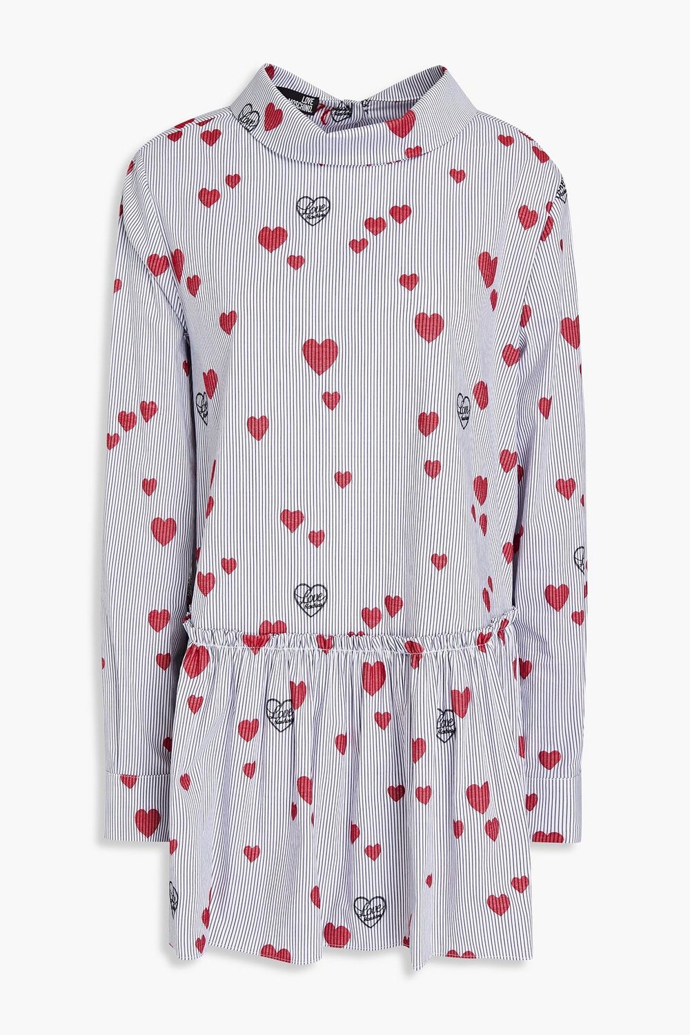 

Блузка из поплина со сборками и принтом LOVE MOSCHINO, синий