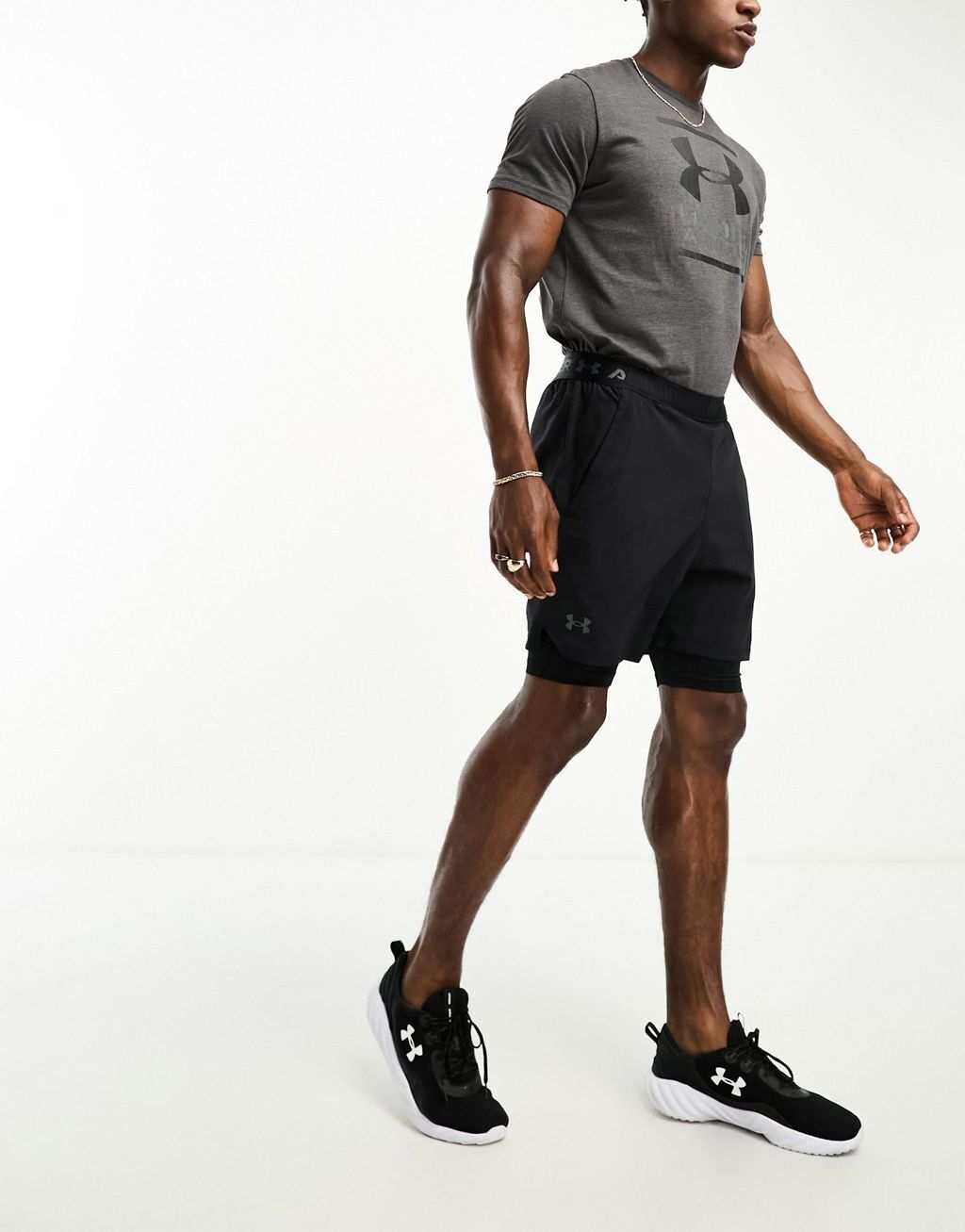

Черные плетеные шорты 2 в 1 Under Armour Vanish