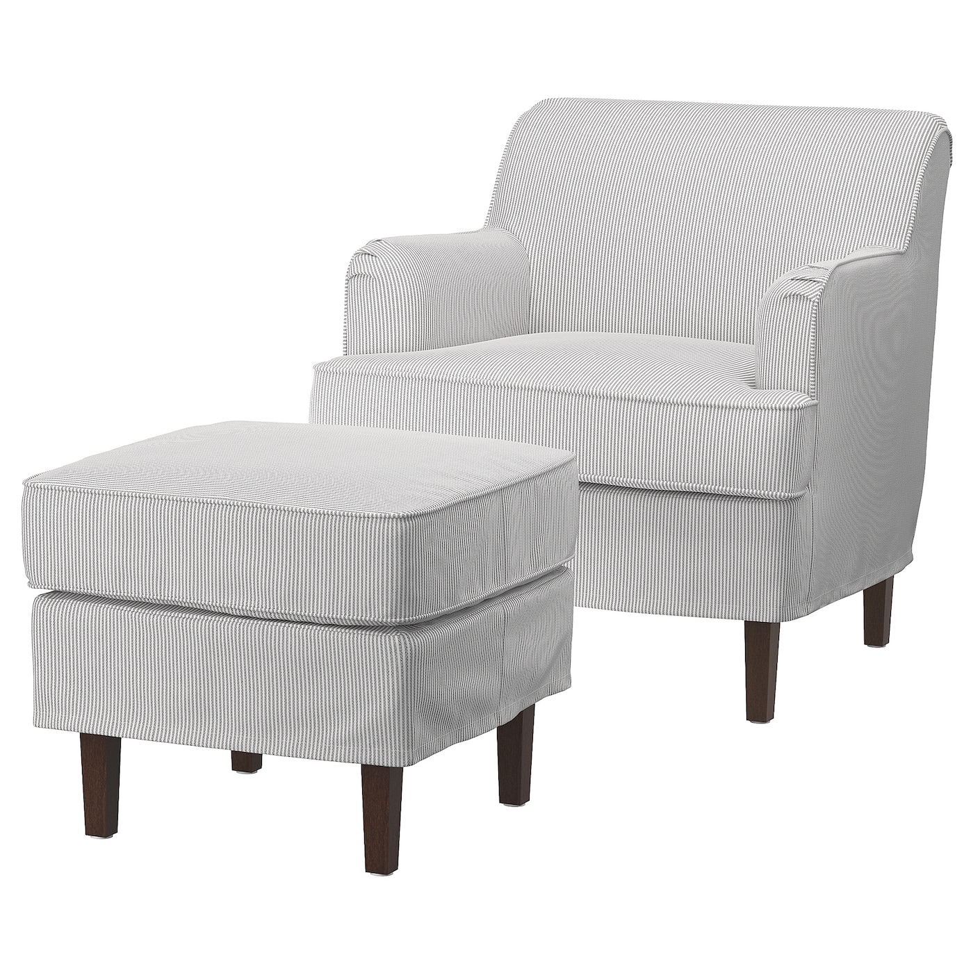 РОКШЁН Кресло и подставка для ног, Кловста серый/белый ROCKSJON IKEA