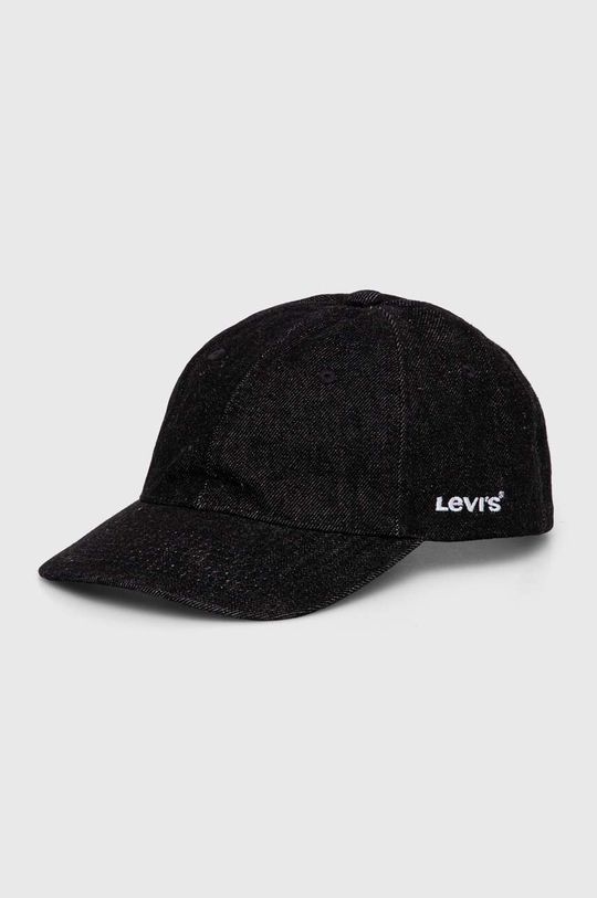 Хлопковая бейсболка Levi's, черный цена и фото