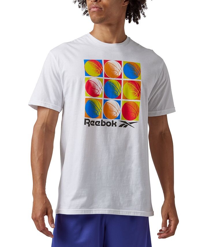 

Мужская баскетбольная футболка с рисунком Pop A Shot стандартного кроя Reebok, белый