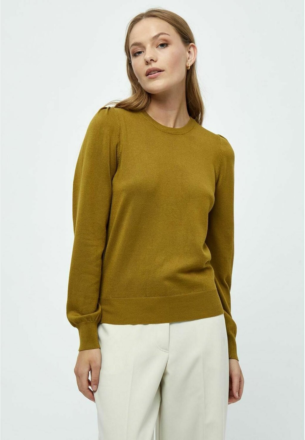

Свитер PEPPERCORN Tana Puff Longsleeve 19, бежевый оливковый, Бежевый;коричневый