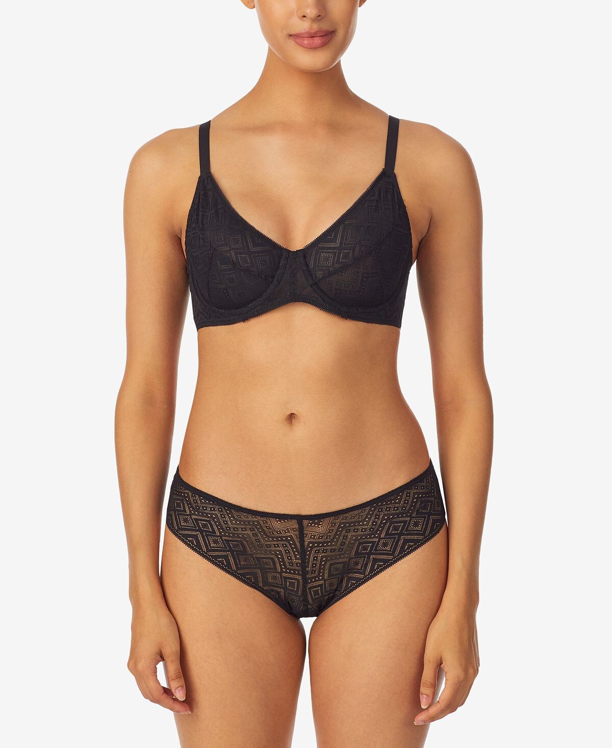 

Женский бюстгальтер без подкладки из чистого кружева DK7592 DKNY, черный