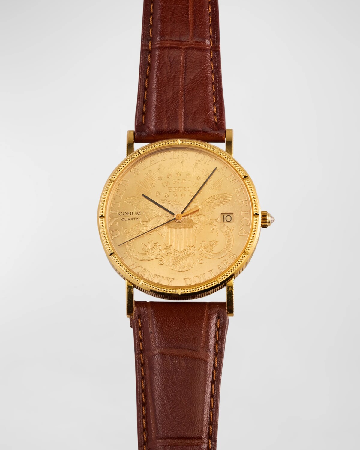

Винтажные часы Corum Double Eagle, монета 20 долларов, 35 мм, 1990-е годы Vintage Watches, желтый